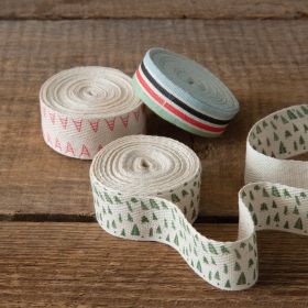 Set of Three Fabric Winter Wonderland Ribbon Rolls