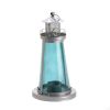 Elegant Blue Glass Candle Lamp for Watch Tower Decor