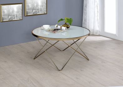 ACME Valora Coffee Table in Champagne & Frosted Glass 81825