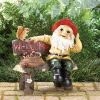 Charming Garden Gnome Welcome Statue for Outdoor Decor