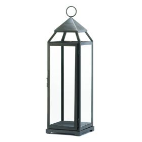 Tall Brushed Silver Lantern