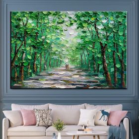 Oil Painting Handmade Hand Painted Wall Art Green Scenery Abstract Pictures Home Living Room hallway bedroom luxurious decorative painting (size: 90X120cm)