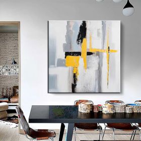 Hand Painted Oil Paintings Black and white gold Modern Abstract Oil Paintings On Canvas Wall Art Decorative Picture Living Room Hallway Bedroom Luxuri (Style: 01, size: 120x120cm)