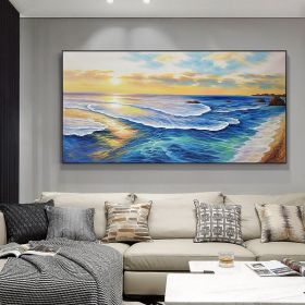 Abstract Landscape Oil On Canvas Handmade Picture Wall Art Modern Home Hotel Office Decoration Hand Painted Artwork (size: 50X100cm)