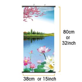 US Cloth Hanging Painting Decoration Artwork Picture Non Fading Lake Mountain Nature Scenerys Modern Landscape Poster Custom Art Canvas Print Wall Dec (hua: #3 / Lotus in the lake)